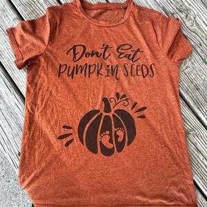 Women’s size L, “Don’t eat pumpkin seeds!” T-shirt, short sleeves crew neck